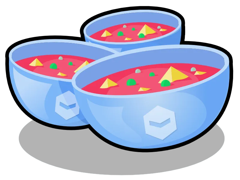 Three bowls of Deviant Robot soup.